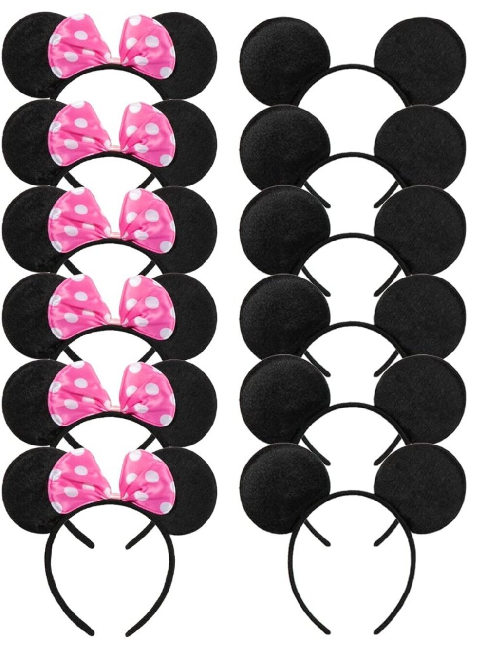 Mouse Ears Headband Pink Bow for Boys & Girls Birthday Party